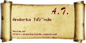 Andorka Tünde névjegykártya